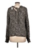 Gap 100% Rayon Animal Print Black Long Sleeve Blouse Size L - photo 2
