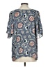 Ann Taylor LOFT 100% Polyester Blue Short Sleeve Henley Size L (estimated) - photo 2