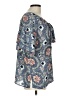 Ann Taylor LOFT 100% Polyester Blue Short Sleeve Henley Size L (estimated) - photo 4