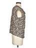 A.L.C. 100% Silk Animal Print Tan Brown Short Sleeve Silk Top Size 0 - photo 4