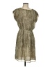 MICHAEL Michael Kors 100% Polyester Metallic Tan Cocktail Dress Size 2 - photo 1