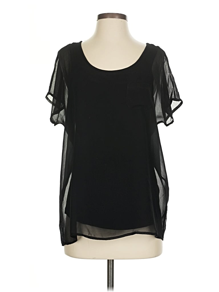 Pre-owned Design History Short Sleeve Blouse In Black