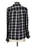 Blue Rain 100% Rayon Plaid Black Purple Long Sleeve Blouse Size L - photo 2