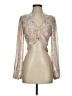 Le Lis 100% Polyester Tan Long Sleeve Blouse Size S - photo 1