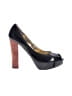 Colin Stuart 100% Leather Color Block Black Heels Size 8 1/2 - photo 1