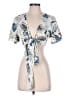 Shein 100% Rayon Tropical Ivory Short Sleeve Blouse Size 6 - photo 1