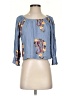 Body Central 100% Rayon Blue 3/4 Sleeve Blouse Size S - photo 1