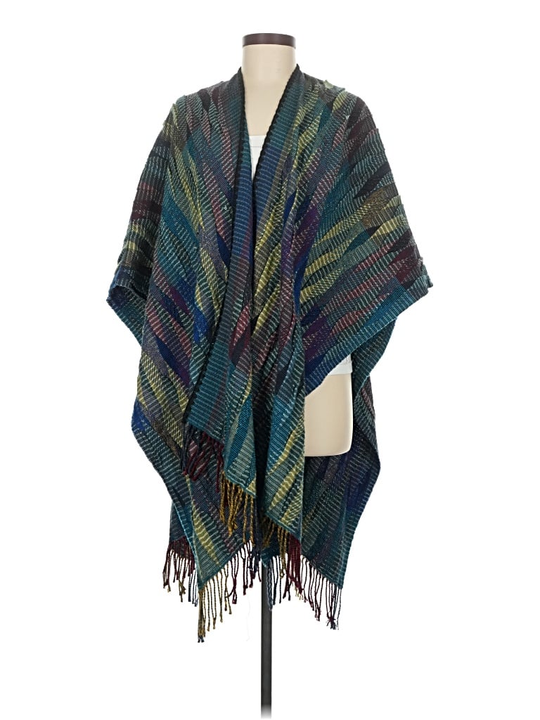 Pre-owned Rhonda Stark Poncho In Blue