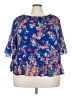 Massini 100% Polyester Blue Short Sleeve Blouse Size 3X - photo 1
