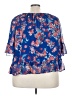 Massini 100% Polyester Blue Short Sleeve Blouse Size 3X - photo 2