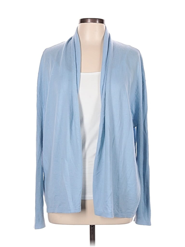 Pre-owned Nordstrom Signature Cashmere Cardigan Sweater In Blue