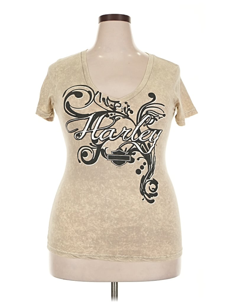 Pre-owned Harley Davidson Short Sleeve T-shirt In Brown