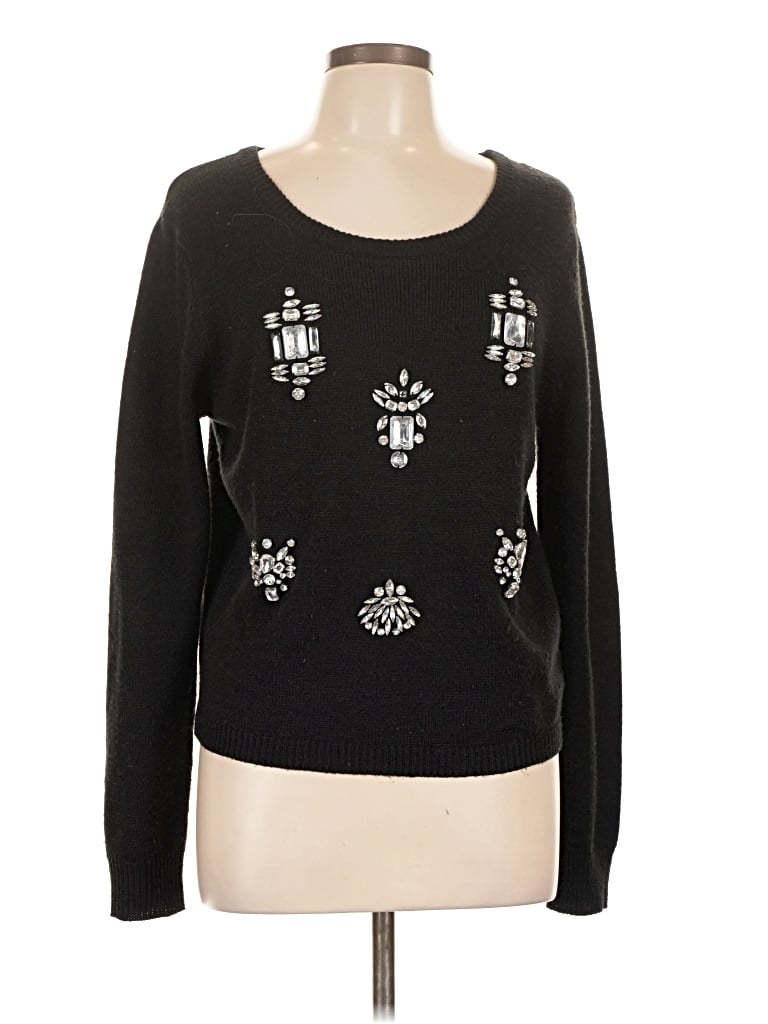 Pre-owned Bisou Bisou Pullover Sweater In Black