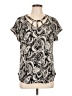 89th & Madison Paisley Silver Short Sleeve Blouse Size L - photo 1