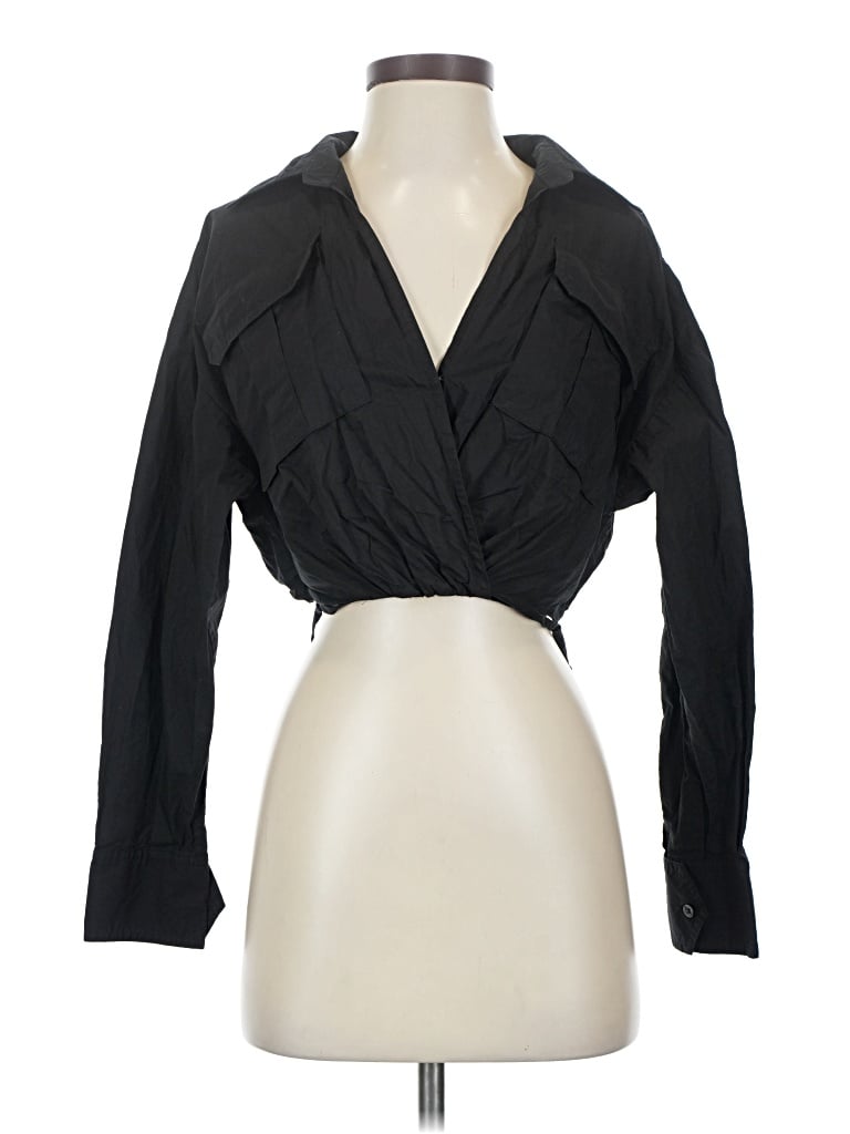 Pre-owned A.l.c Long Sleeve Blouse In Black
