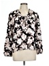 Como Black Floral Black 3/4 Sleeve Blouse Size L - photo 1