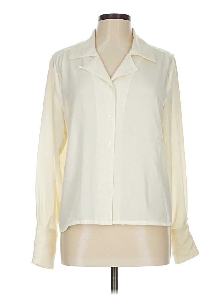 Pre-owned Chaus Long Sleeve Blouse In Ivory