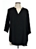 Unbranded 100% Polyester Black 3/4 Sleeve Blouse Size L - photo 1