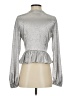 Do & Be 100% Polyester Metallic Silver Long Sleeve Blouse Size S - photo 2