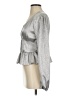 Do & Be 100% Polyester Metallic Silver Long Sleeve Blouse Size S - photo 5
