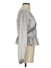 Do & Be 100% Polyester Metallic Silver Long Sleeve Blouse Size S - photo 4