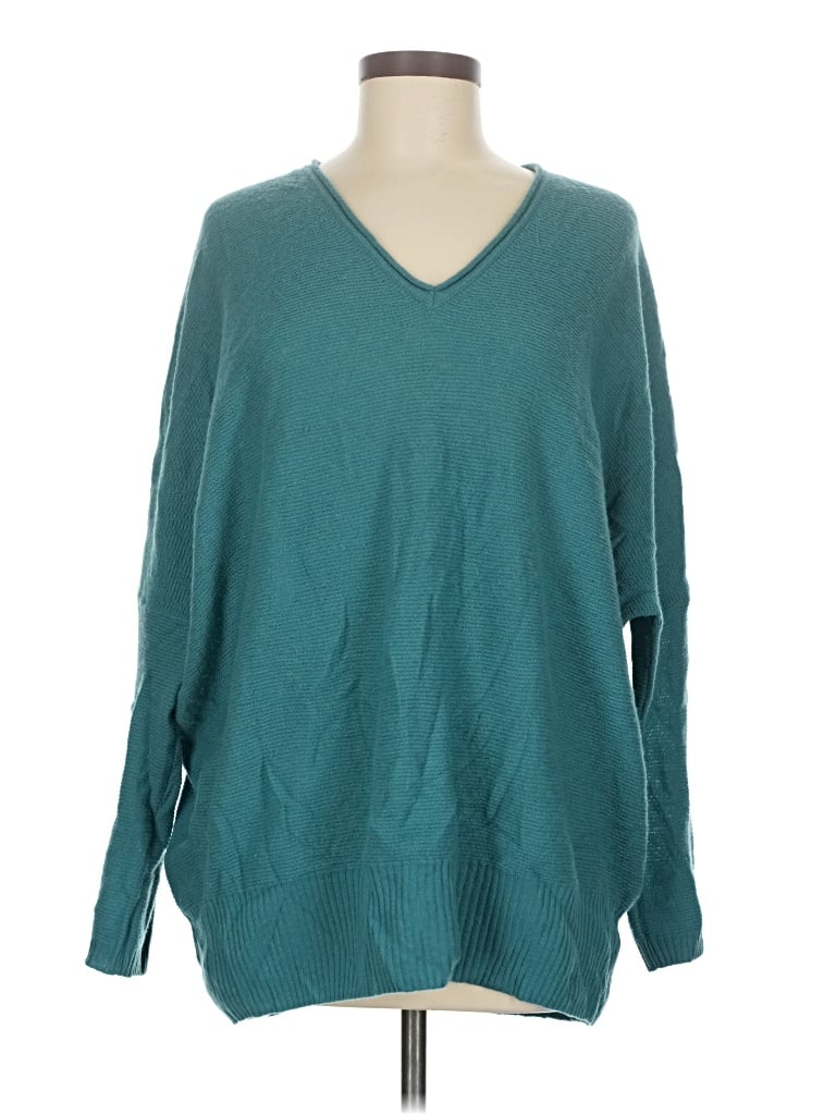 Pre-owned St John Wool Pullover Sweater In Teal