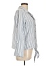 Adrienne Vittadini Stripes Blue Long Sleeve Blouse Size L - photo 4
