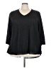 NY Collection 100% Polyester Black 3/4 Sleeve Top Size 3X - photo 1