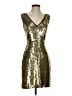 Nicole Miller 100% Polyester Metallic Gold Cocktail Dress Size 0 - photo 1