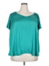Lane Bryant 100% Polyester Teal Short Sleeve Blouse Size 18 - 20 Plus - photo 1
