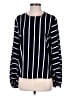 Unbranded 100% Polyester Stripes Black Long Sleeve Blouse Size M - photo 1
