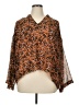 Jessica Simpson 100% Polyester Animal Print Orange 3/4 Sleeve Blouse Size XL - photo 1