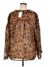 Jessica Simpson 100% Polyester Animal Print Orange 3/4 Sleeve Blouse Size XL - photo 2
