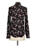 Ann Taylor 100% Polyester Floral Black Long Sleeve Blouse Size XS - photo 2