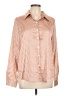 Unbranded 100% Polyester Stripes Orange Long Sleeve Blouse Size L - photo 1