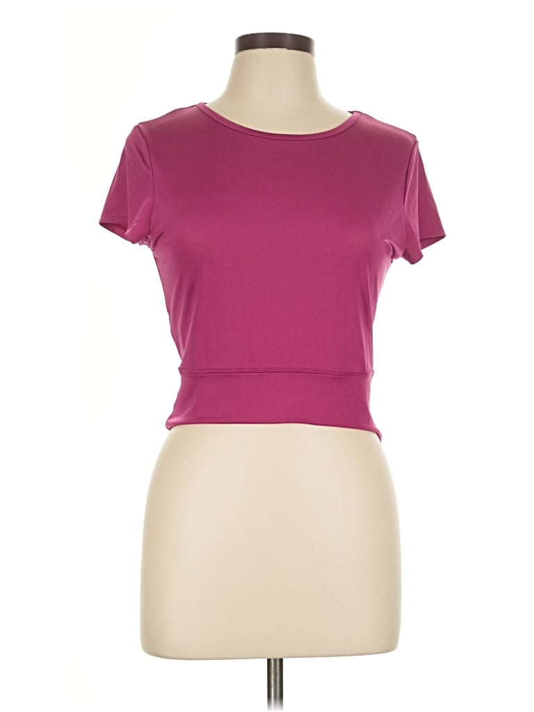 Pre-owned Heroine Sport Short Sleeve Top Pink Scoop Neck Tops