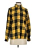 Shein 100% Polyester Plaid Yellow Long Sleeve Blouse Size 2 - photo 1
