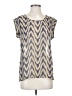 Charming Charlie 100% Polyester Chevron-herringbone Blue Short Sleeve Blouse Size S - photo 1