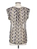 Charming Charlie 100% Polyester Chevron-herringbone Blue Short Sleeve Blouse Size S - photo 2