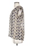 Charming Charlie 100% Polyester Chevron-herringbone Blue Short Sleeve Blouse Size S - photo 5