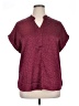 Truself Animal Print Burgundy Short Sleeve Blouse Size XL - photo 1