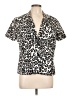 Elementz Animal Print Ivory Short Sleeve Blouse Size L - photo 1
