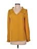 Assorted Brands 100% Polyester Yellow Long Sleeve Blouse Size S - photo 1