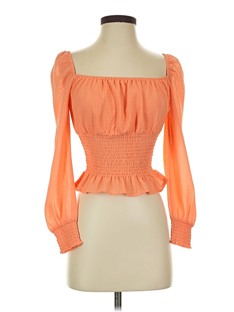 Pre-owned Pink Lily 3/4 Sleeve Blouse In Orange