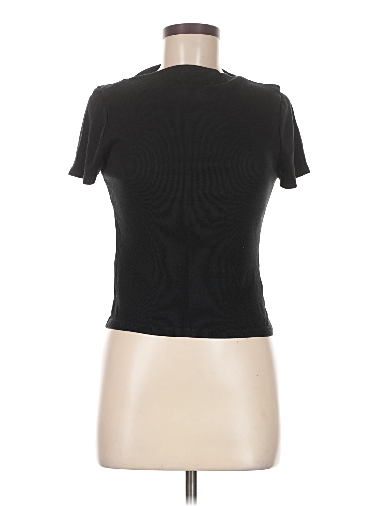 Pre-owned Jcrew Short Sleeve Turtleneck In Black