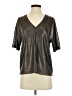 Evereve Metallic Silver Short Sleeve Blouse Size S - photo 1