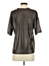 Evereve Metallic Silver Short Sleeve Blouse Size S - photo 2