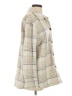 Pink Martini 100% Polyester Plaid Ivory Coat Size S - photo 4