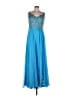 Mac Duggal 100% Polyester Blue Cocktail Dress Size 14W - photo 1
