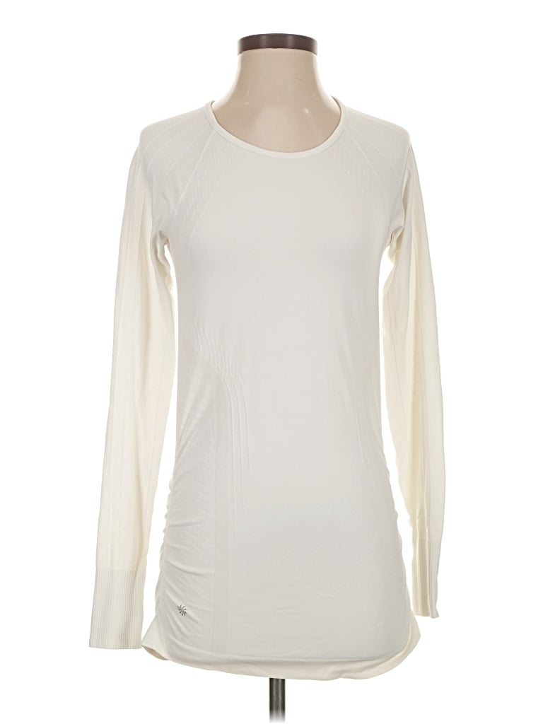 Pre-owned Athleta Long Sleeve T-shirt In White